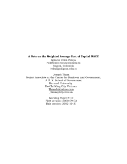 A Note on the Weighted Average Cost of Capital WACC Ignacio