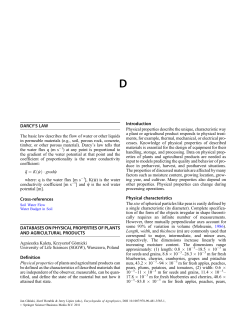 DARCY`S LAW Cross-references DATABASES ON PHYSICAL