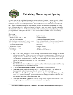 Calculating, Measuring and Spacing