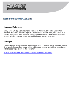 Dark Tourism - ResearchSpace@Auckland