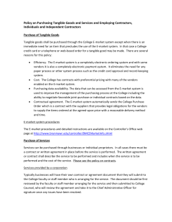 Policy on Purchasing Tangible Goods and Services and Employing