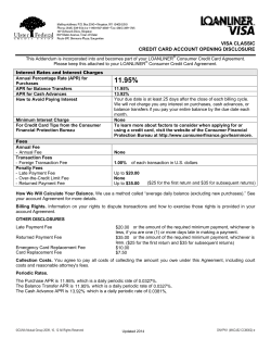 View/Read Visa ® Classic Rate Open Disclosure Document