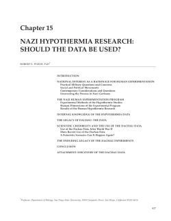 Nazi Hypothermia Research: Should the Data Be Used?