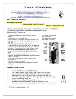 Science Lab Safety Notes