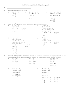 Math 96--Solving All Kinds of Equations-