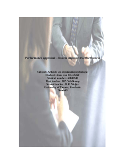 Performance appraisal &ndash; how to improve its effectiveness