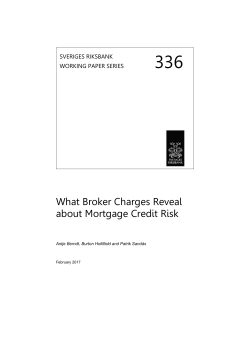 No. 336 What Broker Charges Reveal about Mortgage Credit Risk