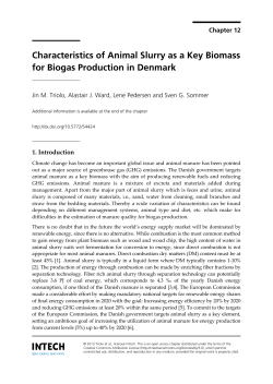 Characteristics of Animal Slurry as a Key Biomass for