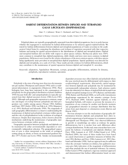 HABITAT DIFFERENTIATION BETWEEN DIPLOID AND