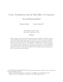 Crime, Punishment and the Halo Effect of Corporate Social