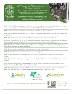 2013 marks the 100th anniversary of Sheridan Nurseries