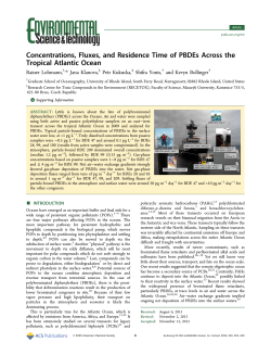 Concentrations, Fluxes, and Residence Time of PBDEs Across the