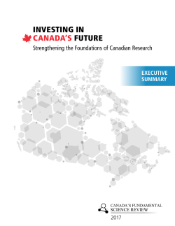 Executive Summary - Canada`s Fundamental Science Review