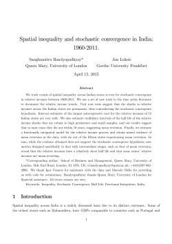 Spatial inequality and stochastic convergence in India