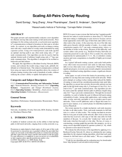 Scaling All-Pairs Overlay Routing