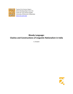 Clashes and Constructions of Linguistic Nationalism in India