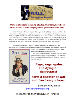 Rage, rage against the dying of democracy! Form a chapter of War