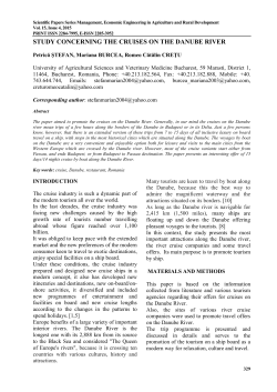 STUDY CONCERNING THE CRUISES ON THE DANUBE RIVER