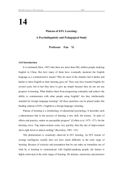 Plateau of EFL Learning