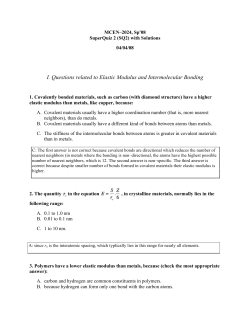 I. Questions related to Elastic Modulus and Intermolecular Bonding