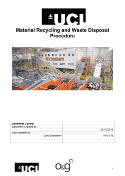 Material Recycling and Waste Disposal Procedure