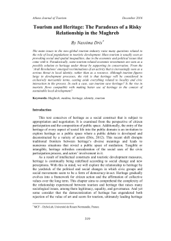 Tourism and Heritage: The Paradoxes of a Risky Relationship in the