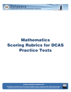 Mathematics Scoring Rubrics for DCAS Practice Tests