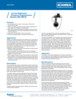 In-Line Balanced Pressure Proportioners Models IBP, IBP-M
