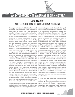 At a Glance: Manifest Destiny from the American Indian Perspective