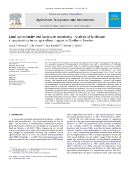 Land use intensity and landscape complexity