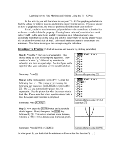Learning how to Find Maxima and Minima Using the TI &ndash; 83Plus In