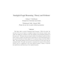 Analogical Legal Reasoning: Theory and Evidence