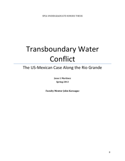 Transboundary Water Conflict - School of Public and Environmental