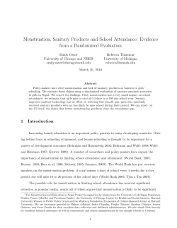Menstruation, Sanitary Products and School Attendance: Evidence
