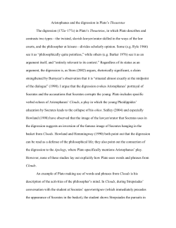 Aristophanes and the Digression in Plato`s Theaetetus