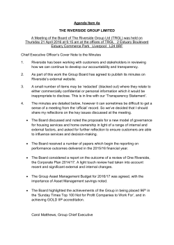 Agenda Item 4a THE RIVERSIDE GROUP LIMITED A