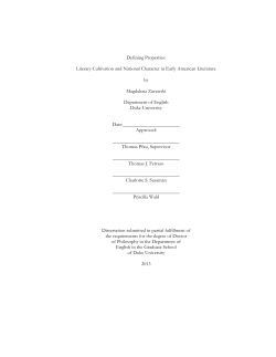Literary Cultivation and National Character in Early American