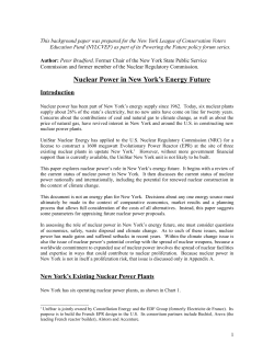 Nuclear Power in New York`s Energy Future