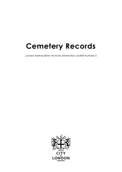 Cemetery Records - the City of London Corporation