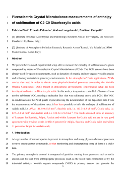 Piezoelectric Crystal Microbalance measurements of enthalpy of