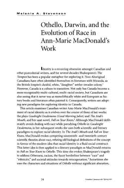 Othello, Darwin, and the Evolution of Race in Ann Marie