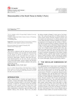 Dimensionalities of the Death Theme in Shelley`s Poetry