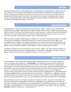 move to Los Angeles to be an actor