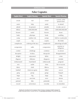False Cognates - Solution Tree Australia
