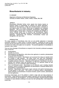 Biosurfactants in industry
