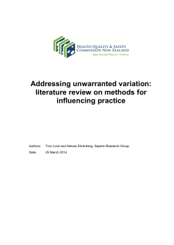 Addressing unwarranted variation: literature review on methods for