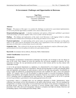 E-Government: Challenges and Opportunities in Botswana