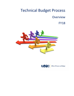 FY18 Technical Budget Process - University of Northern Colorado