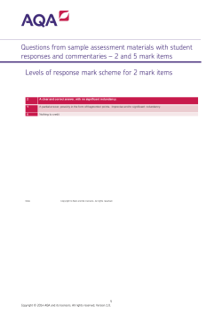 A-level Philosophy Sample assessment materials 2 and 5