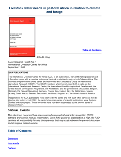 ILCA Research Report: Livestock Water Needs in